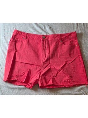 Hot Pink  Women's  Distressed  Denim Shorts  size 7/8